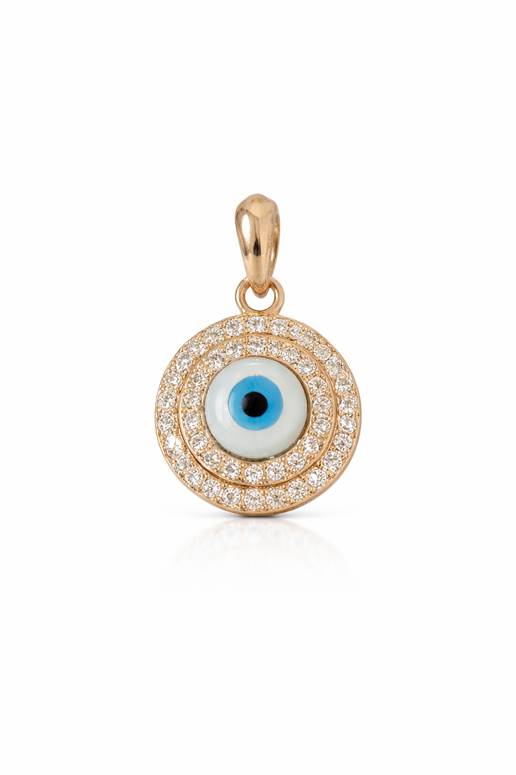 Blue Aura Evil Eye Rose Gold Pendant