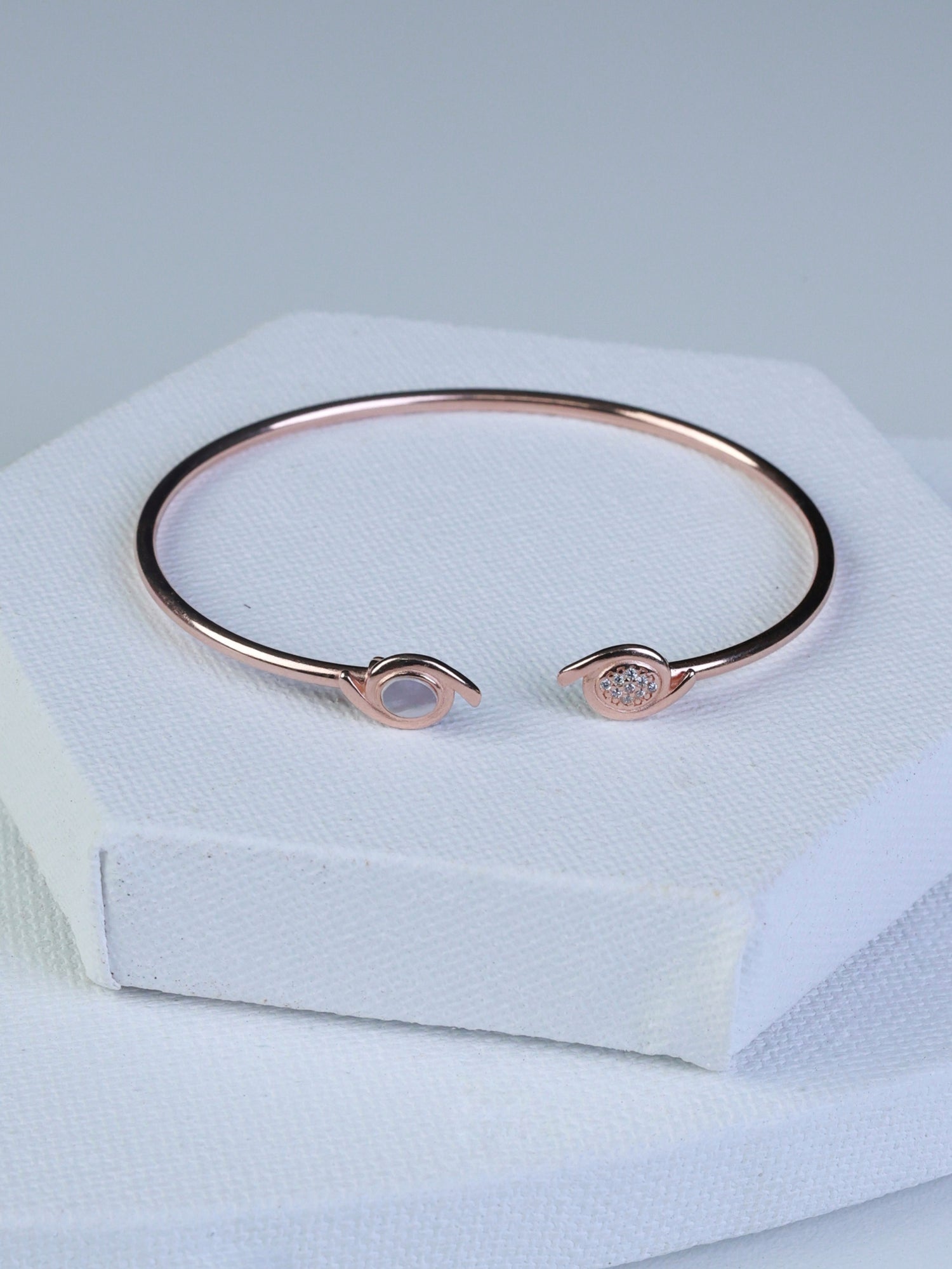 Rose Gold Asymmetric Circle Cuff Bracelet