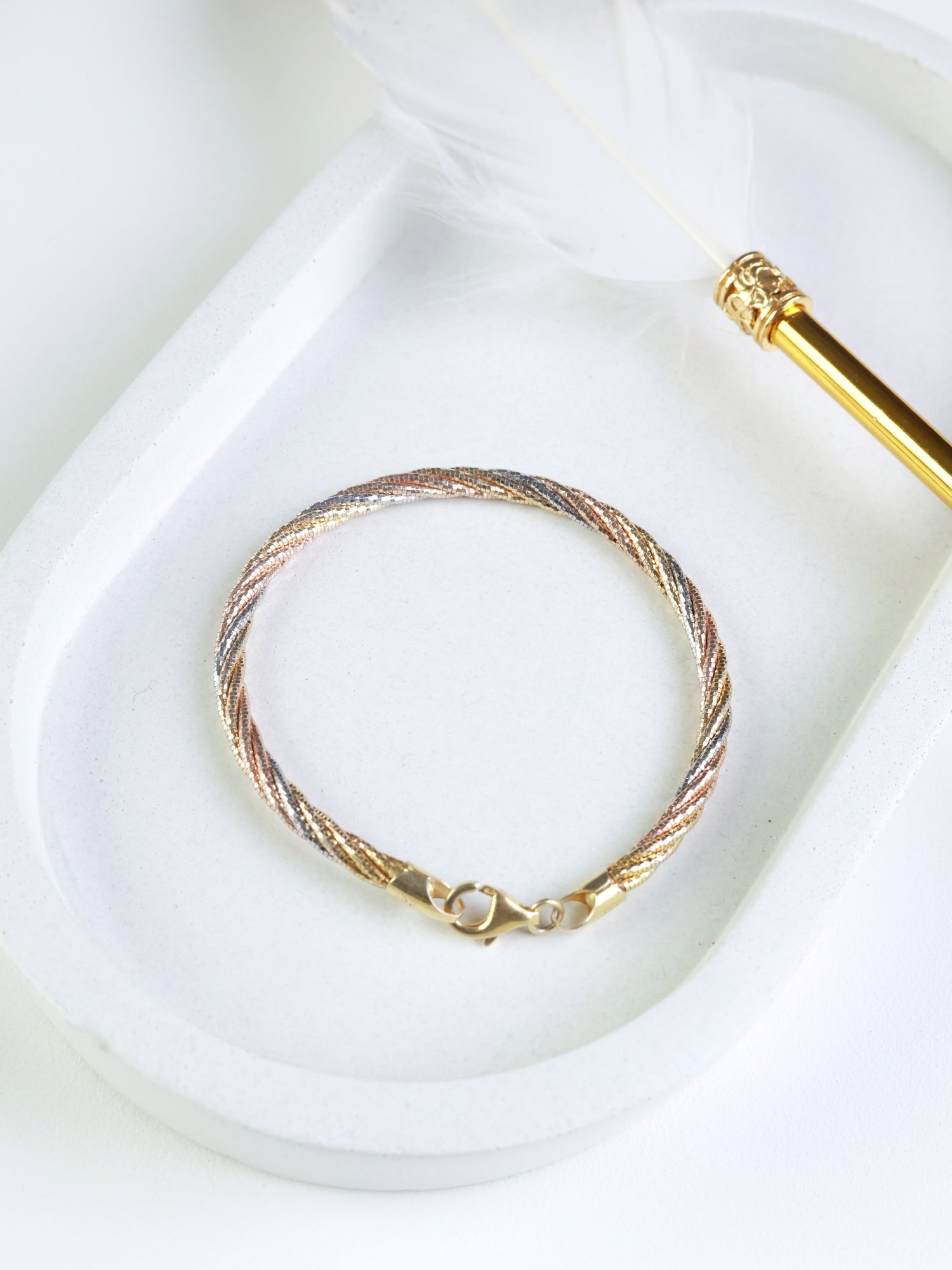 Twisted Dual-Tone Sterling Silver Bracelet