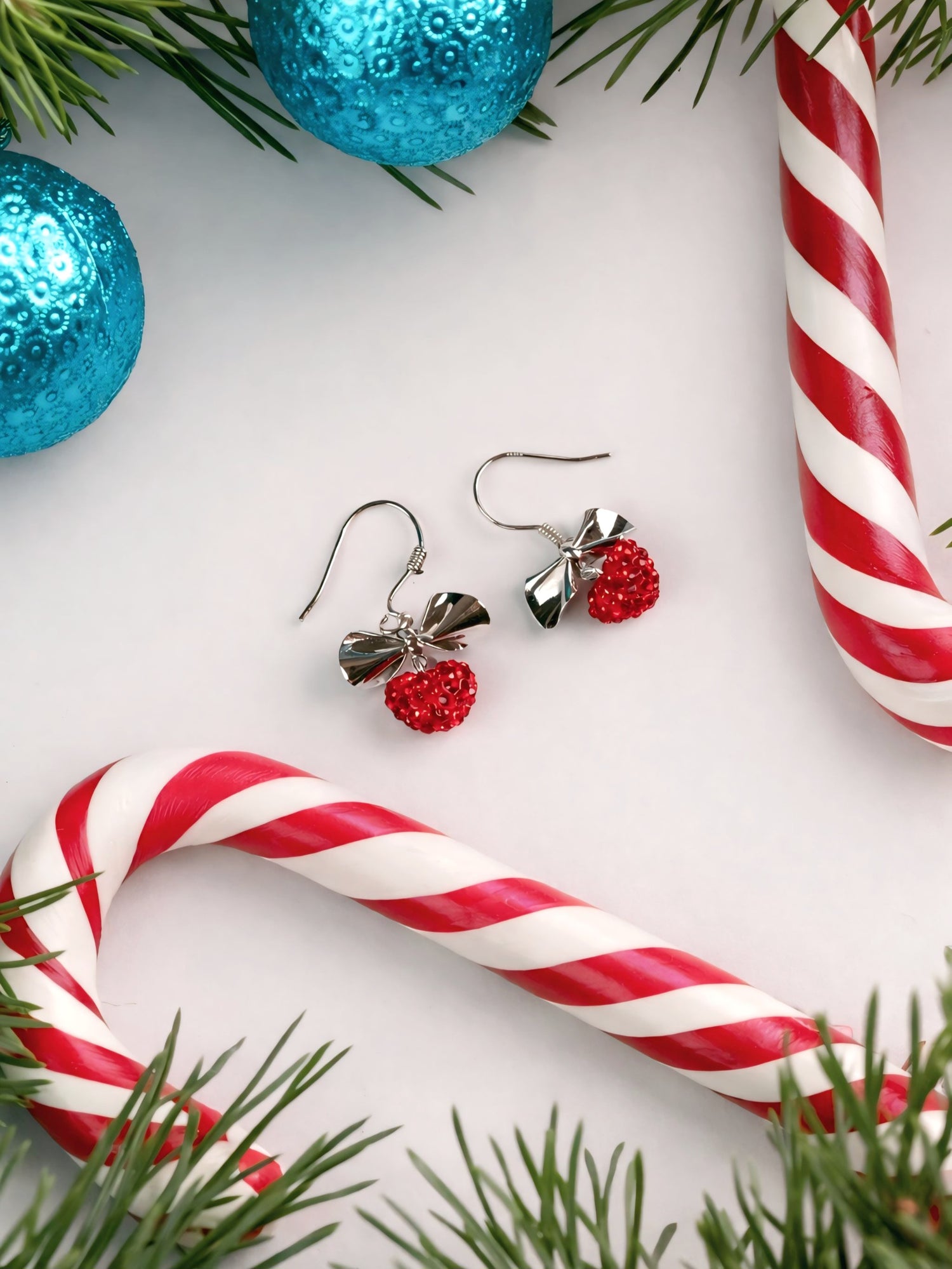 Festive Bow Heart Dangle Earring