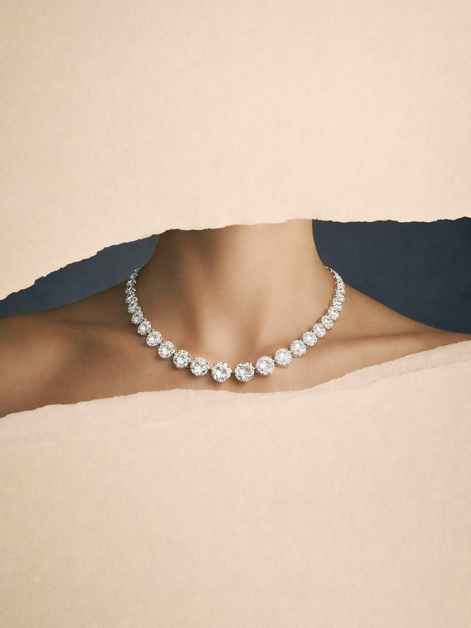 Ethereal Chic Silver Tennis Necklace