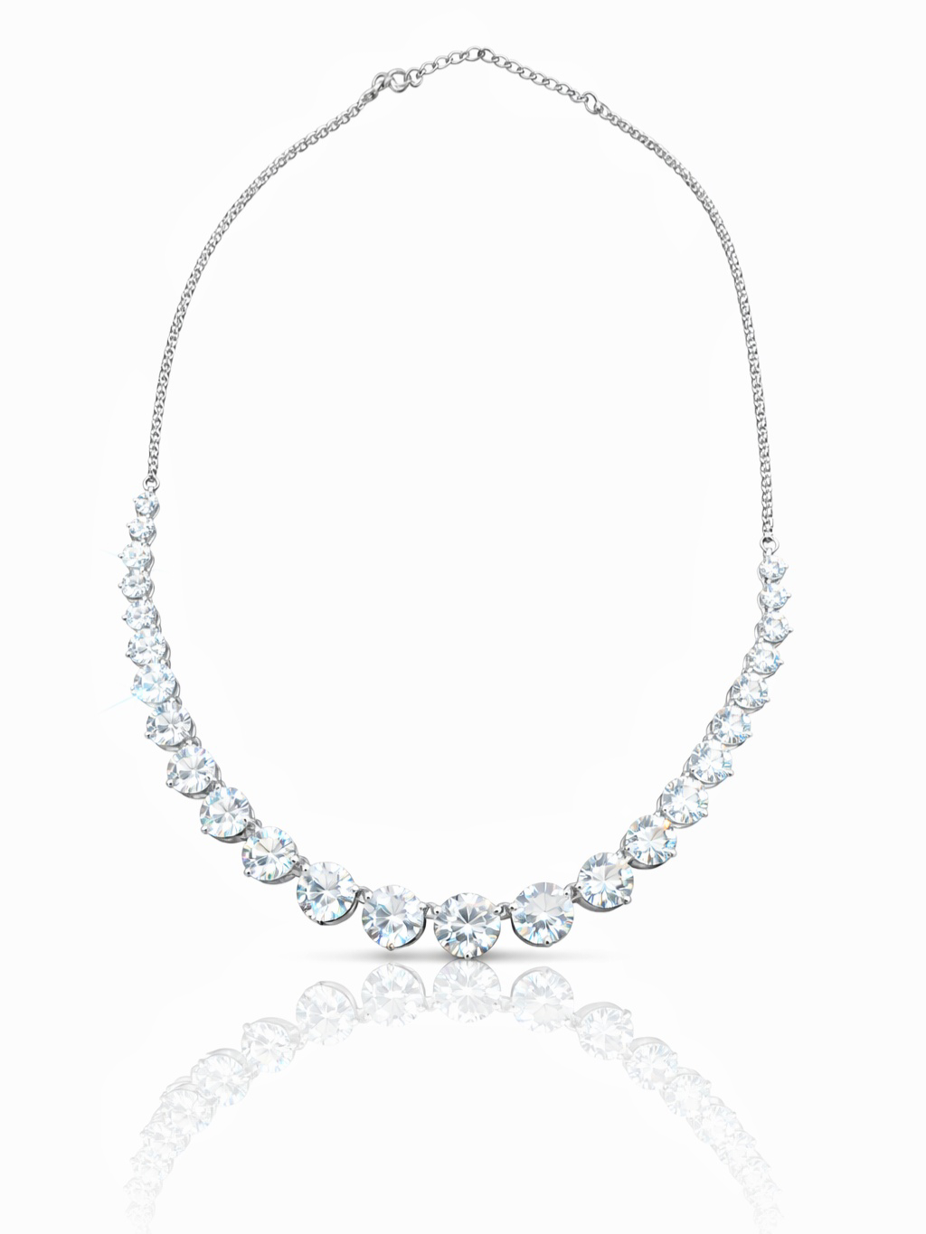 Ethereal Chic Silver Tennis Necklace