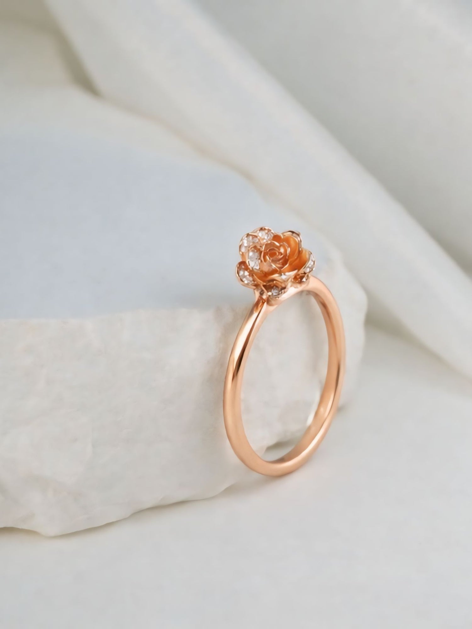 Blooming Rose Gold Floral Ring