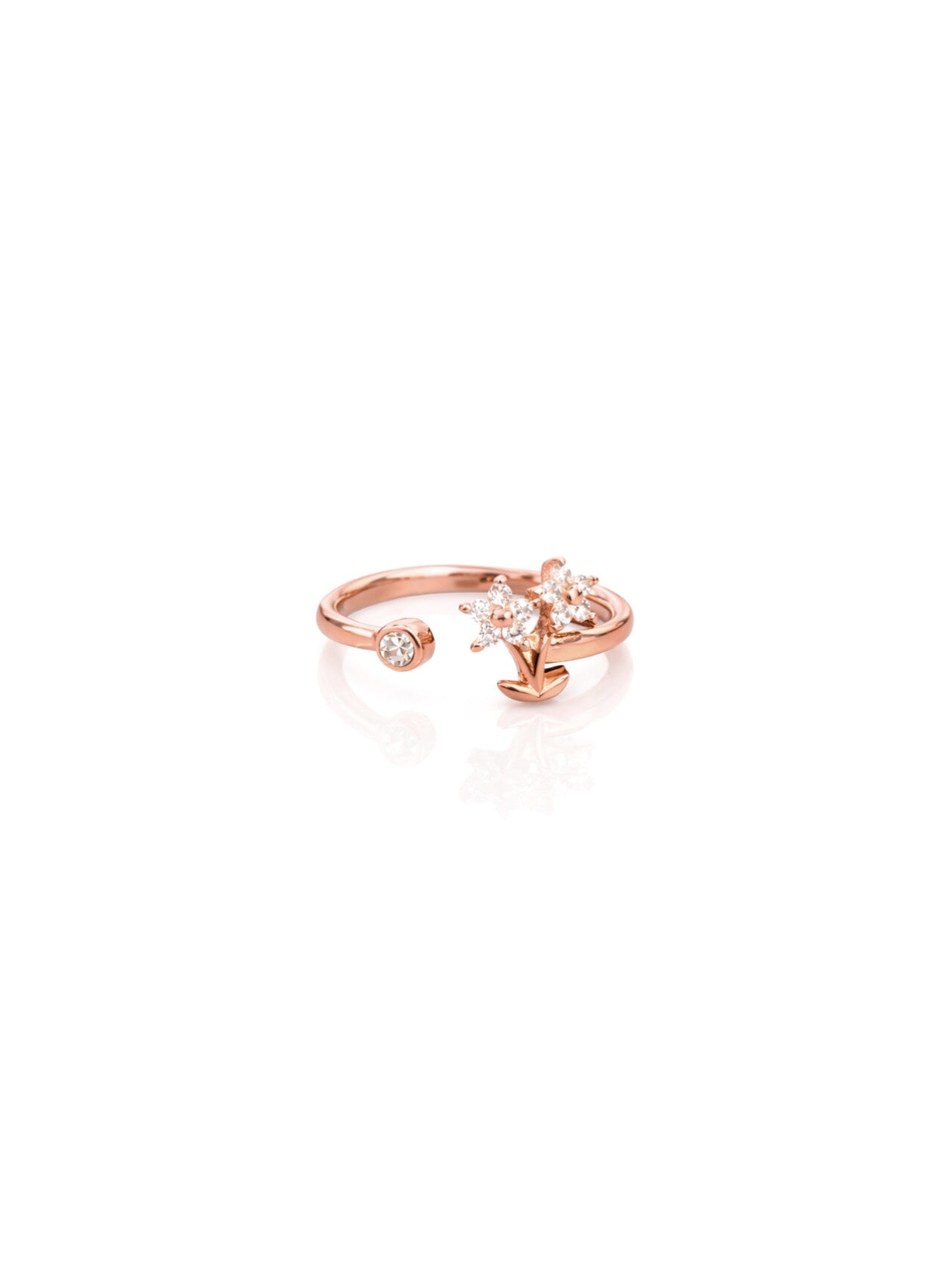 Little Lily Rose Gold Open Cuff Ring