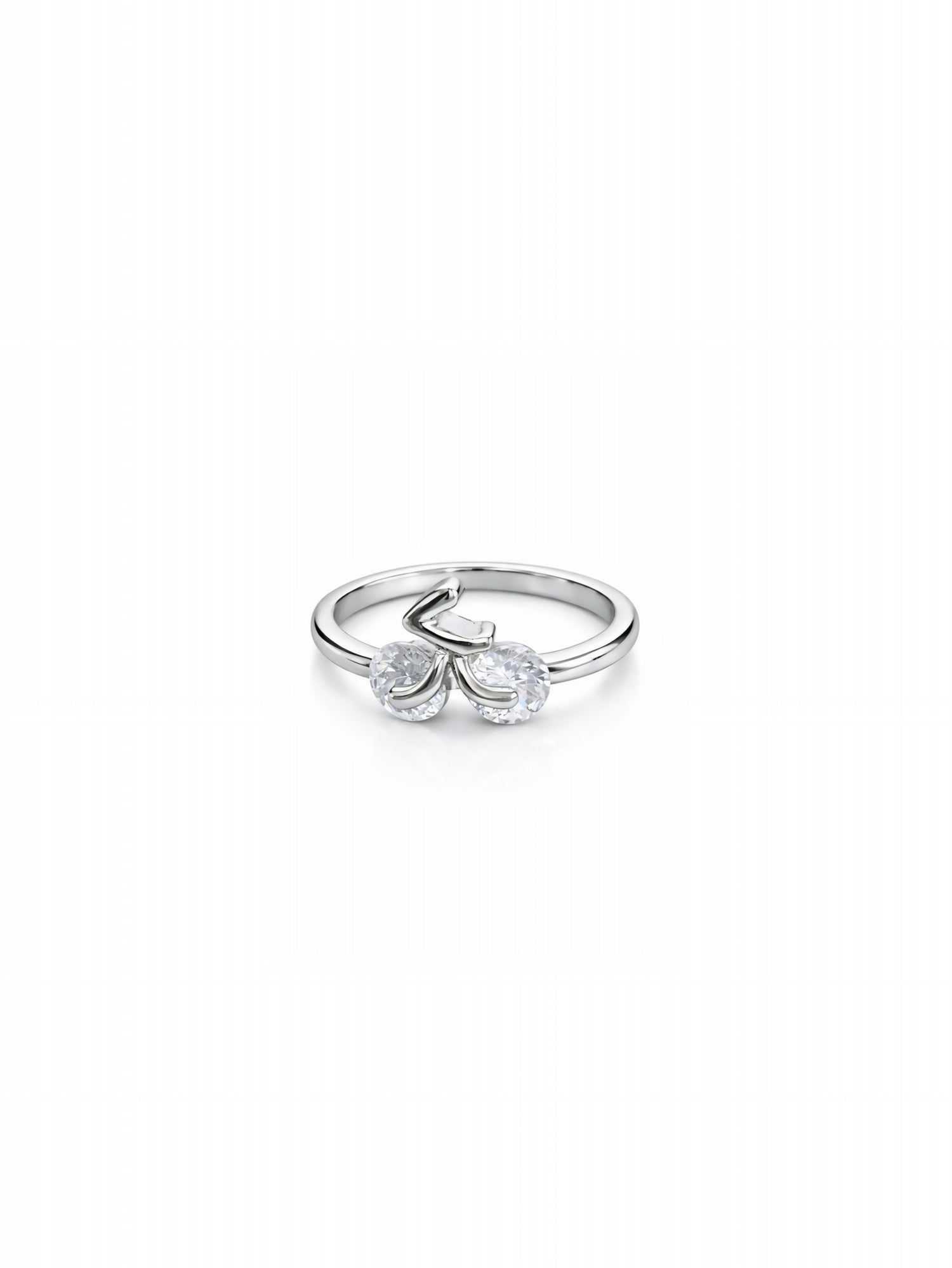 Sweet Cherry Silver Open Ring