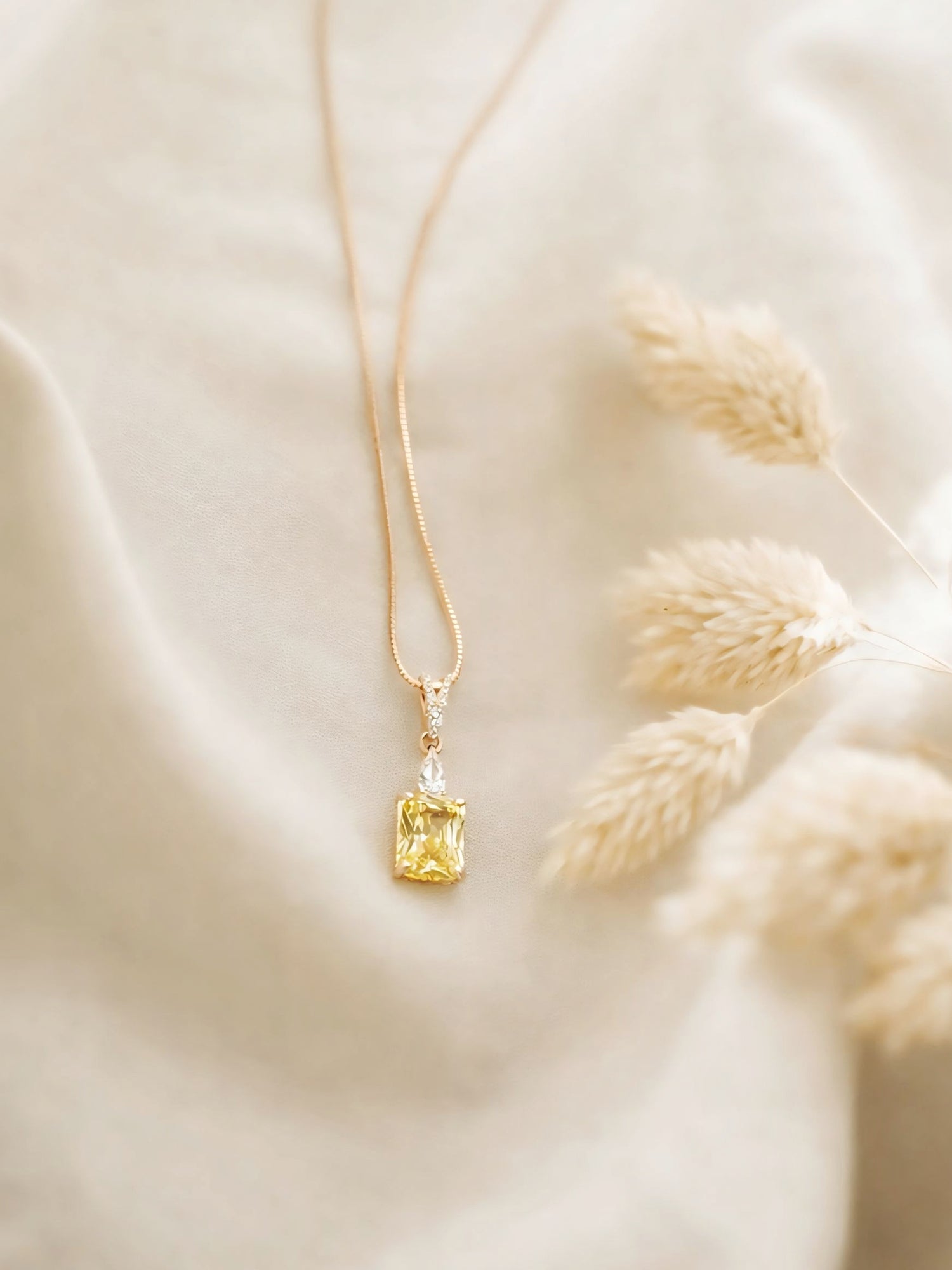 Little Sunshine Yellow Solitaire Pendant