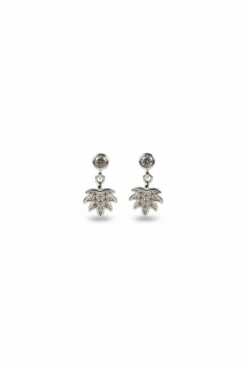 Sterling Silver Palm Drop Earrings