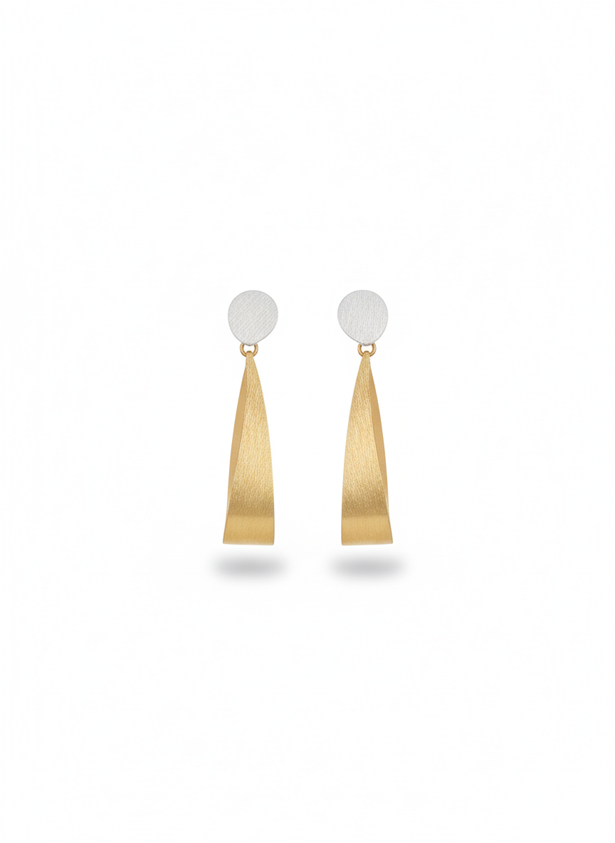 Italian Sterling Silver Ribbon Drop Earrings