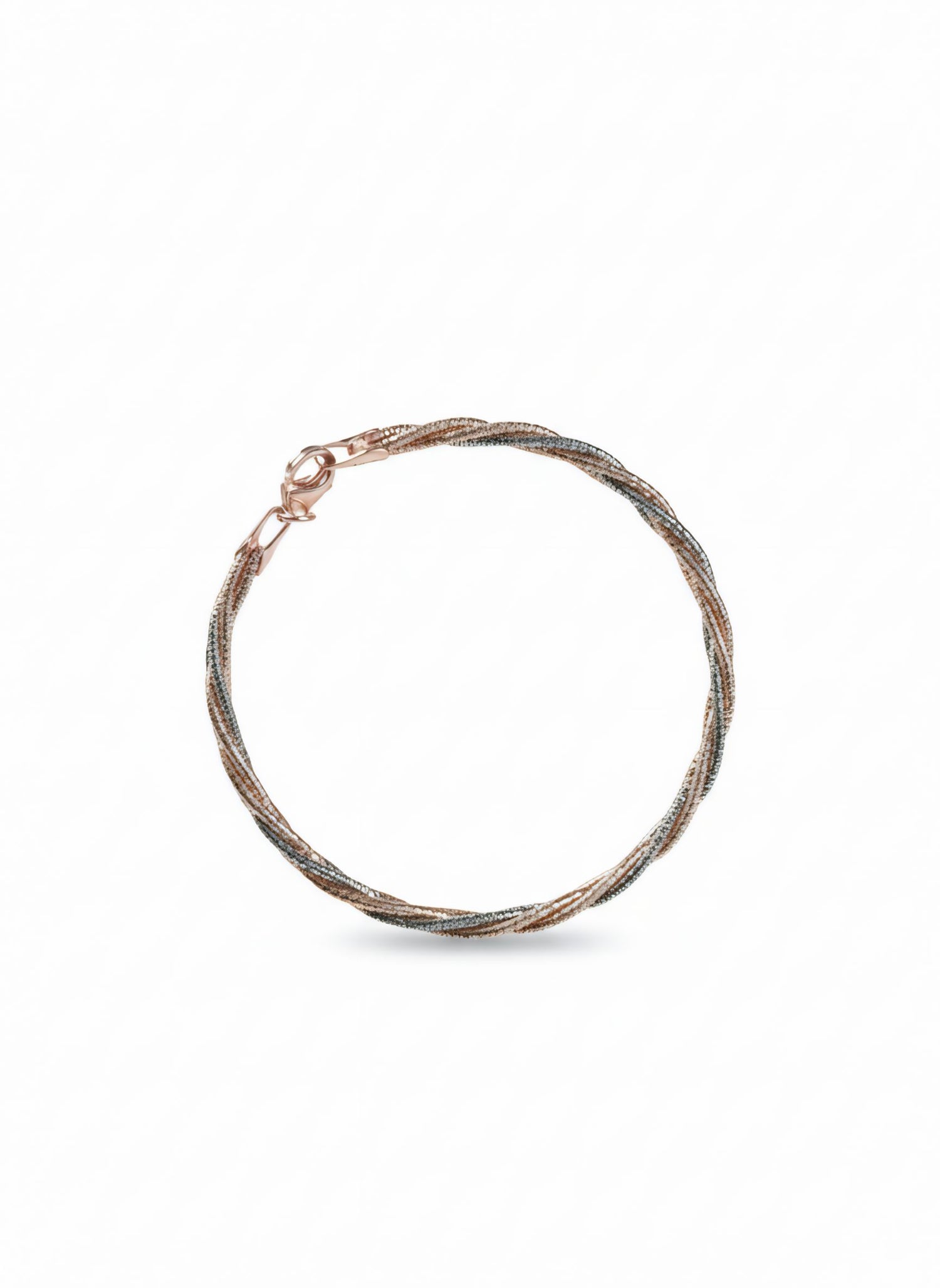 Sterling Silver Dual-Tone Twist Weave Bracelet