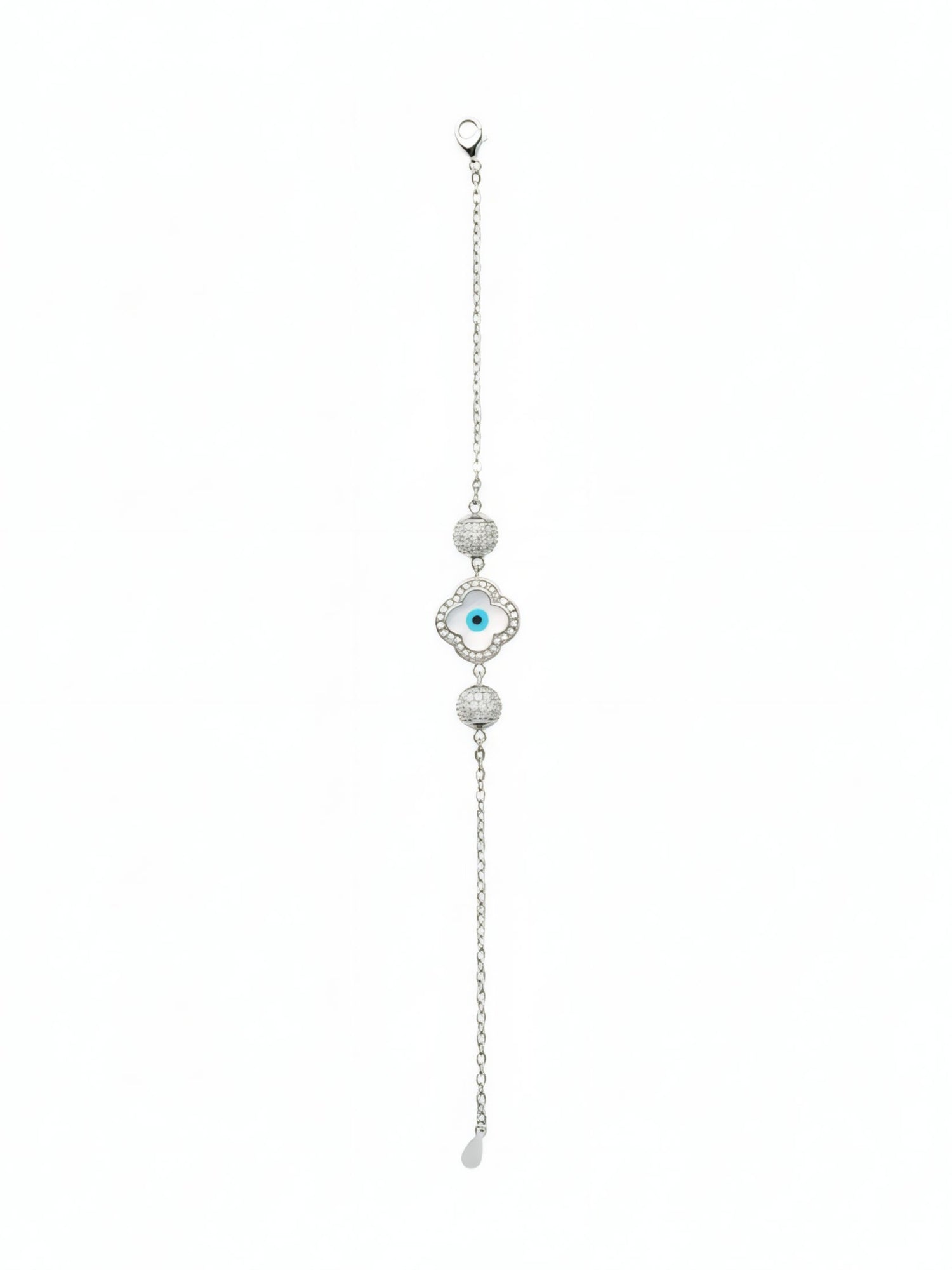 Blue Evil Eye Sterling Silver Bracelet