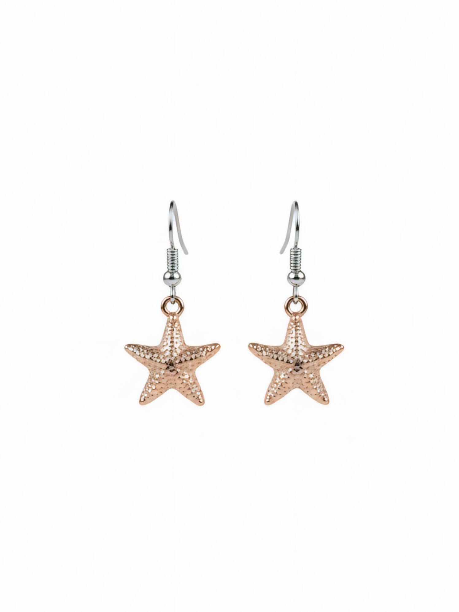 Rose Gold Starfish Drop Earrings