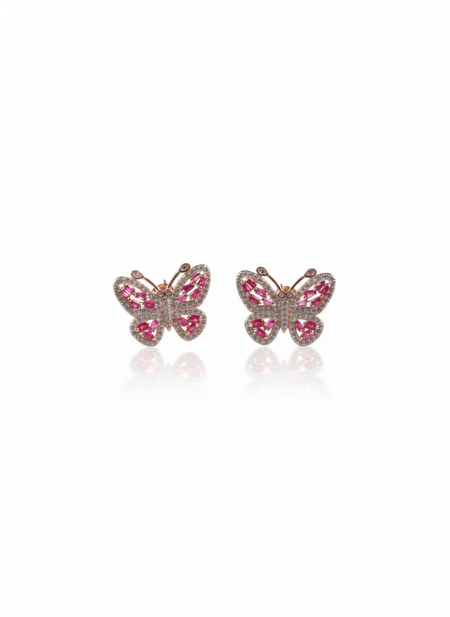 Rose Gold Butterfly Stud Earrings