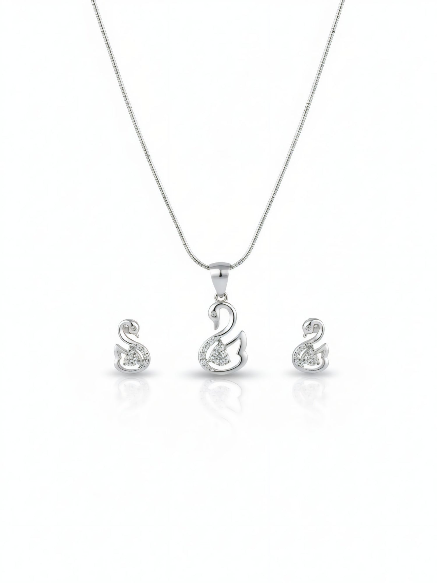 Silver Swan Grace pendant Set