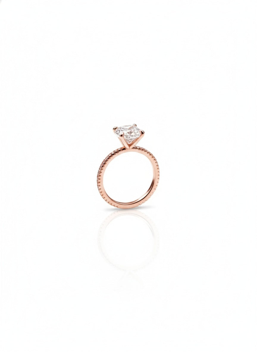 Rose Gold Cushion Cut Solitaire Ring