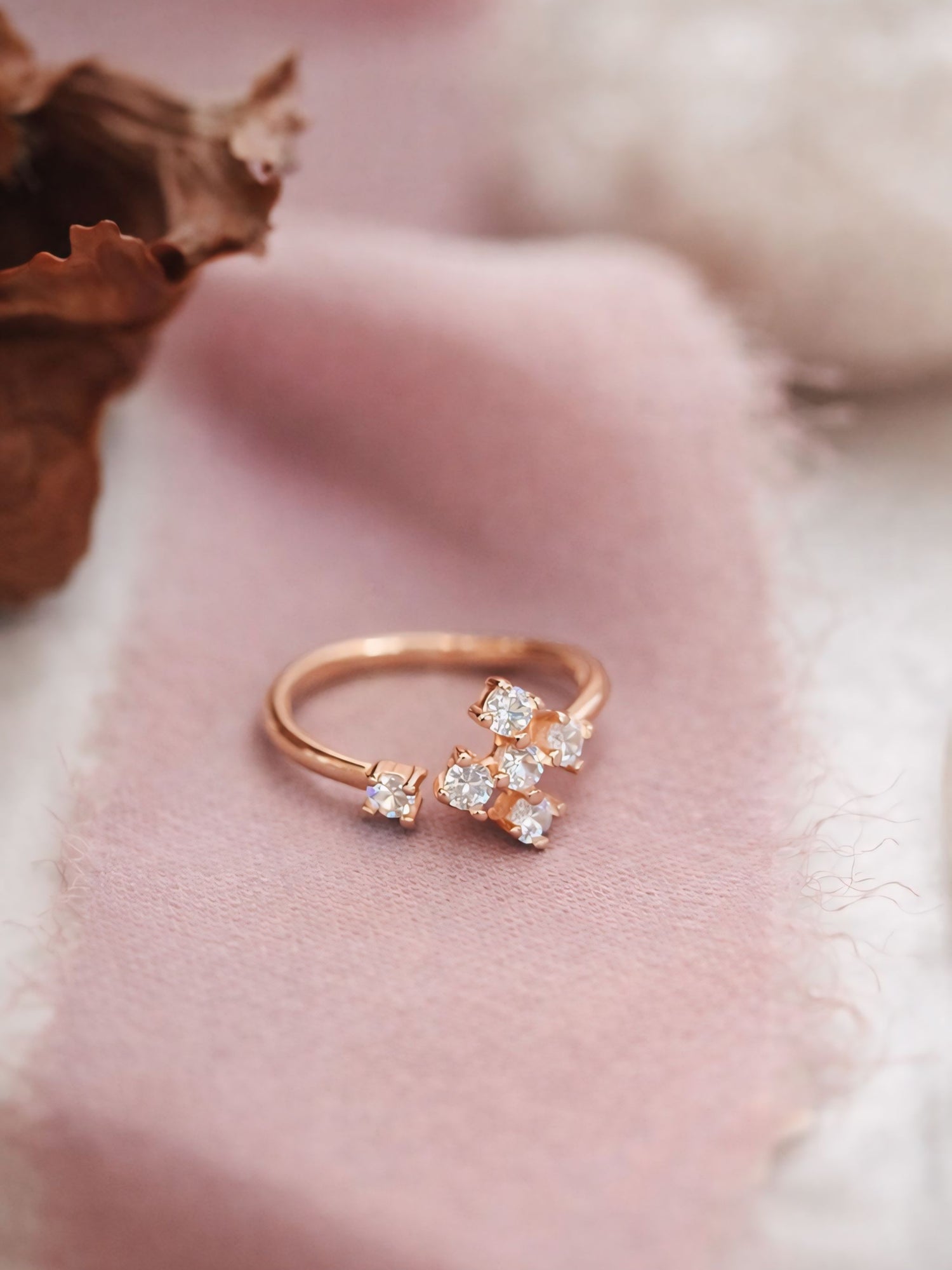Rose Whisper Open Cluster Ring