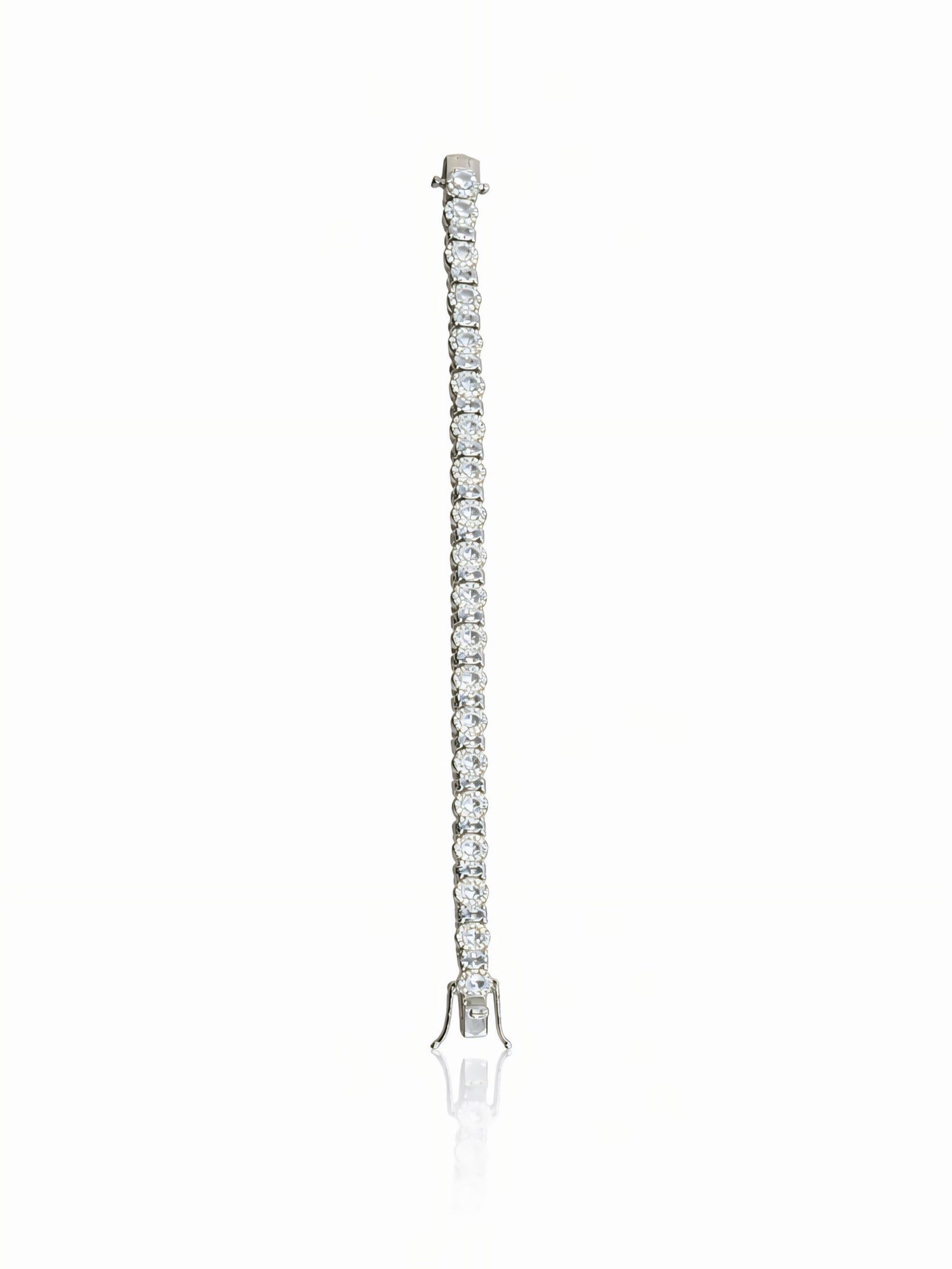 Silver Luna Halo Oval Tennis Bracelet