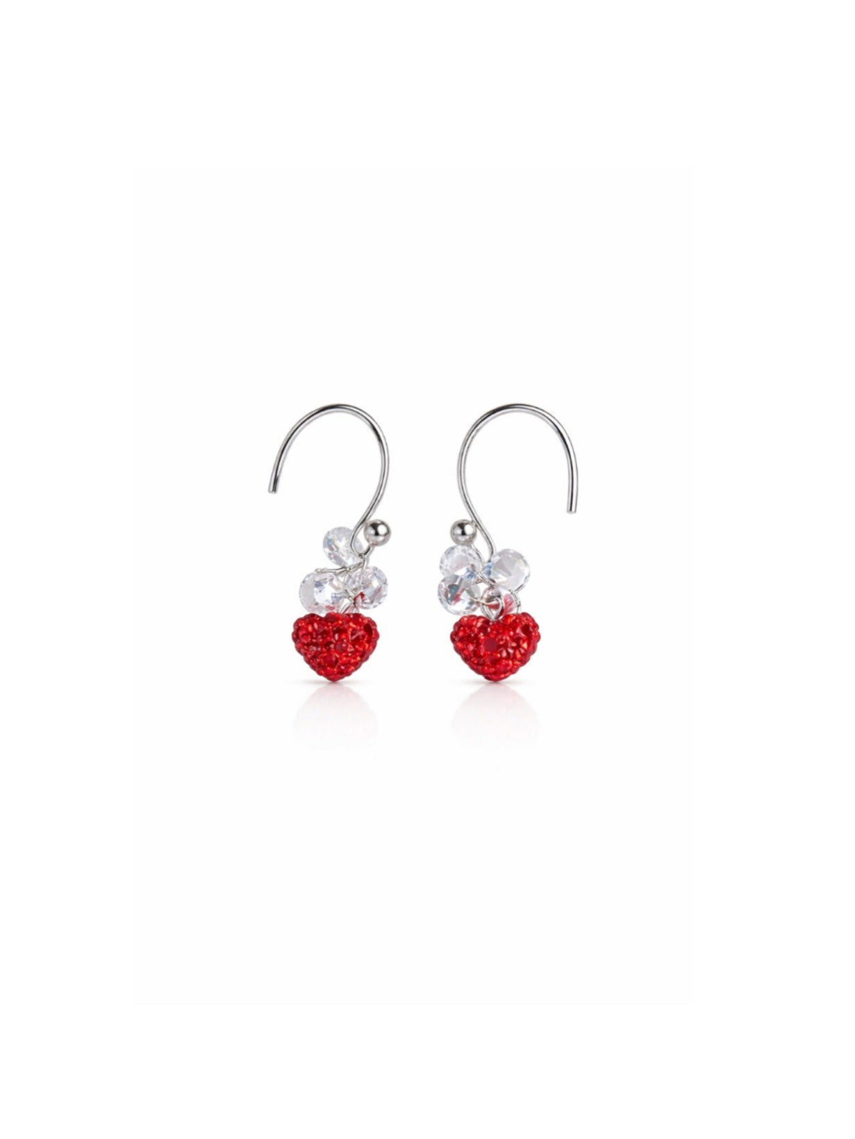 Christmas Crystal Heart Drop Earrings