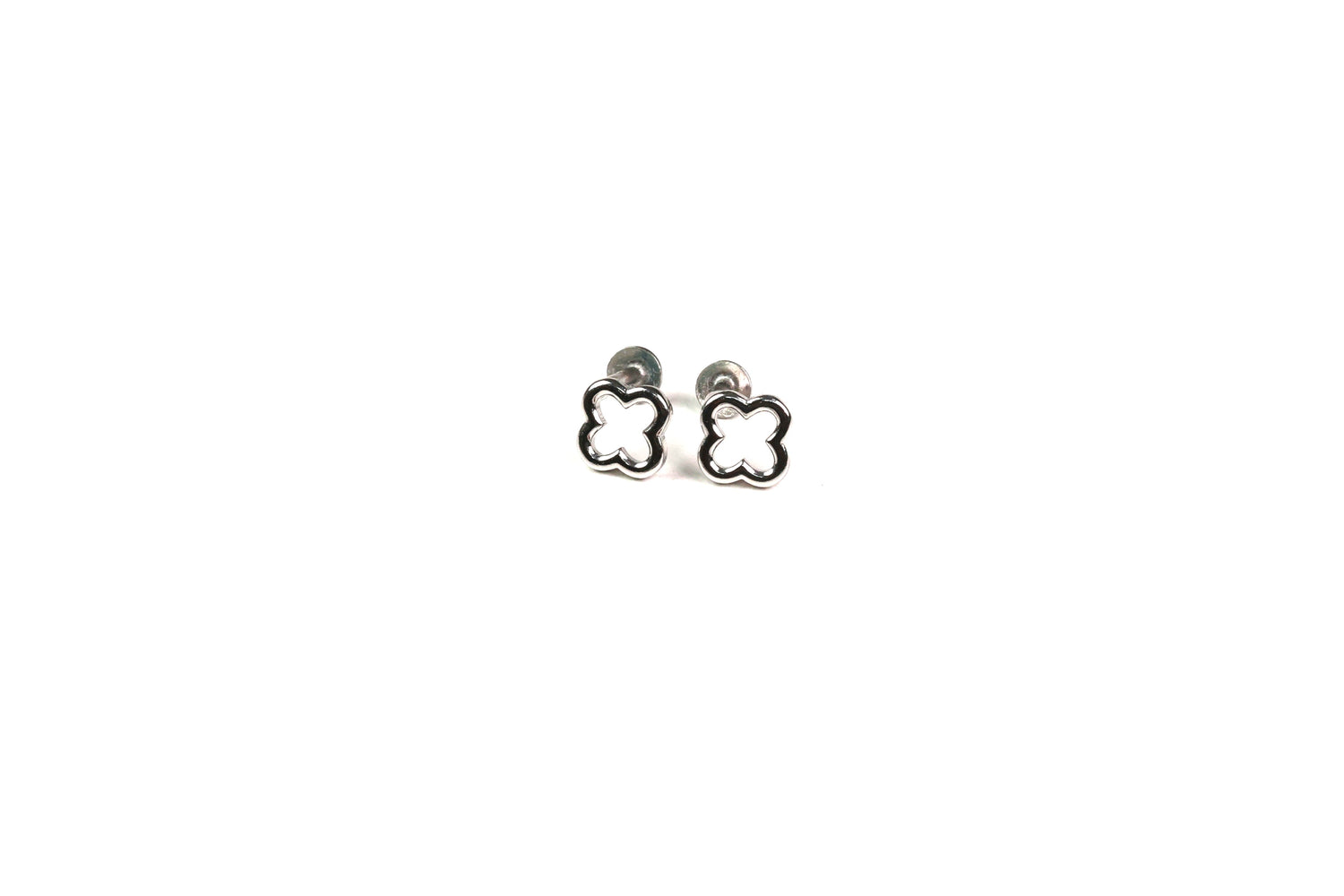 Sterling Silver Clover Stud Earrings