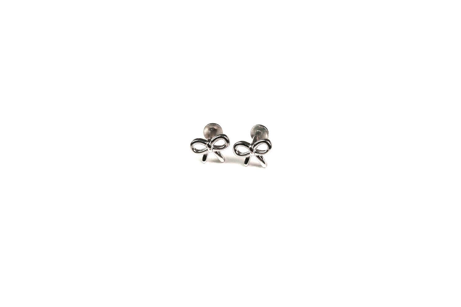 Classic Bow Sterling Silver Stud Earrings