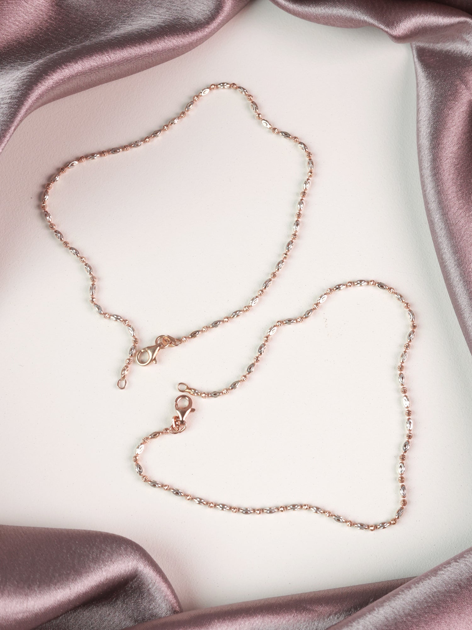 Quiet Glow Two-Tone Sterling Silver Anklet