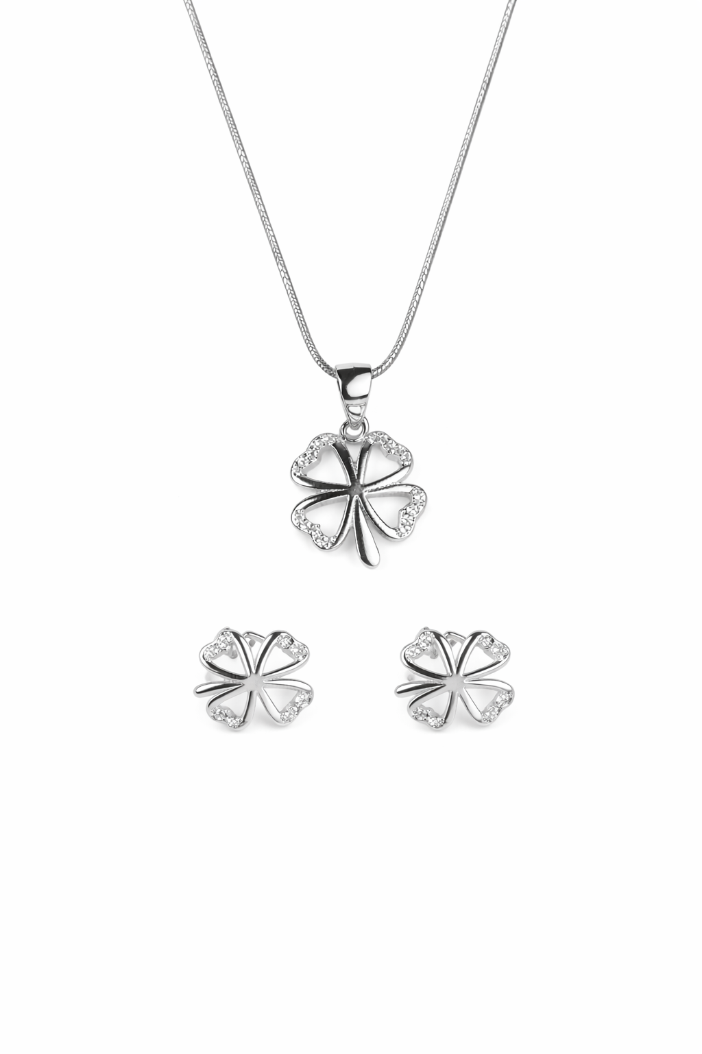 Lucky Charm Four-Leaf Clover pendant Set