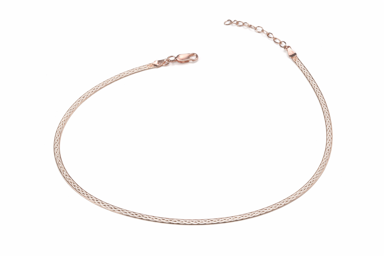 Liquid Shine Rose Gold Herringbone Anklets