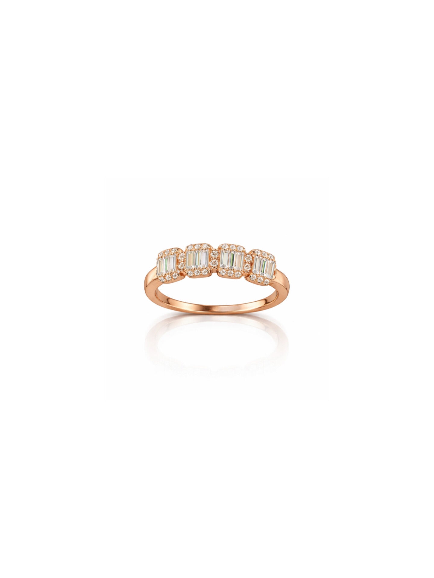 Classic Baguette Cut Rose Gold Ring