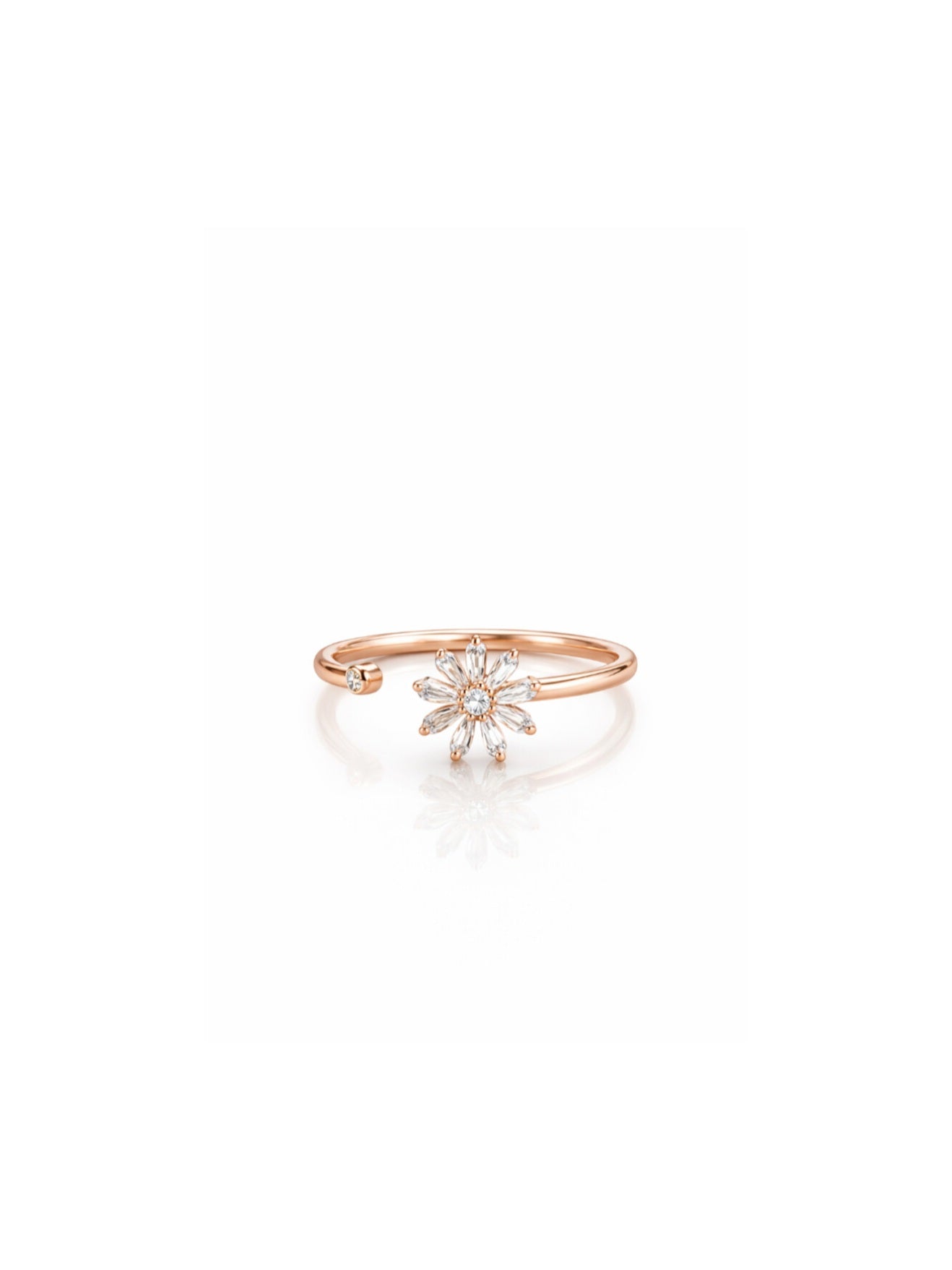 Wildflower Rose Gold Open Cuff Ring