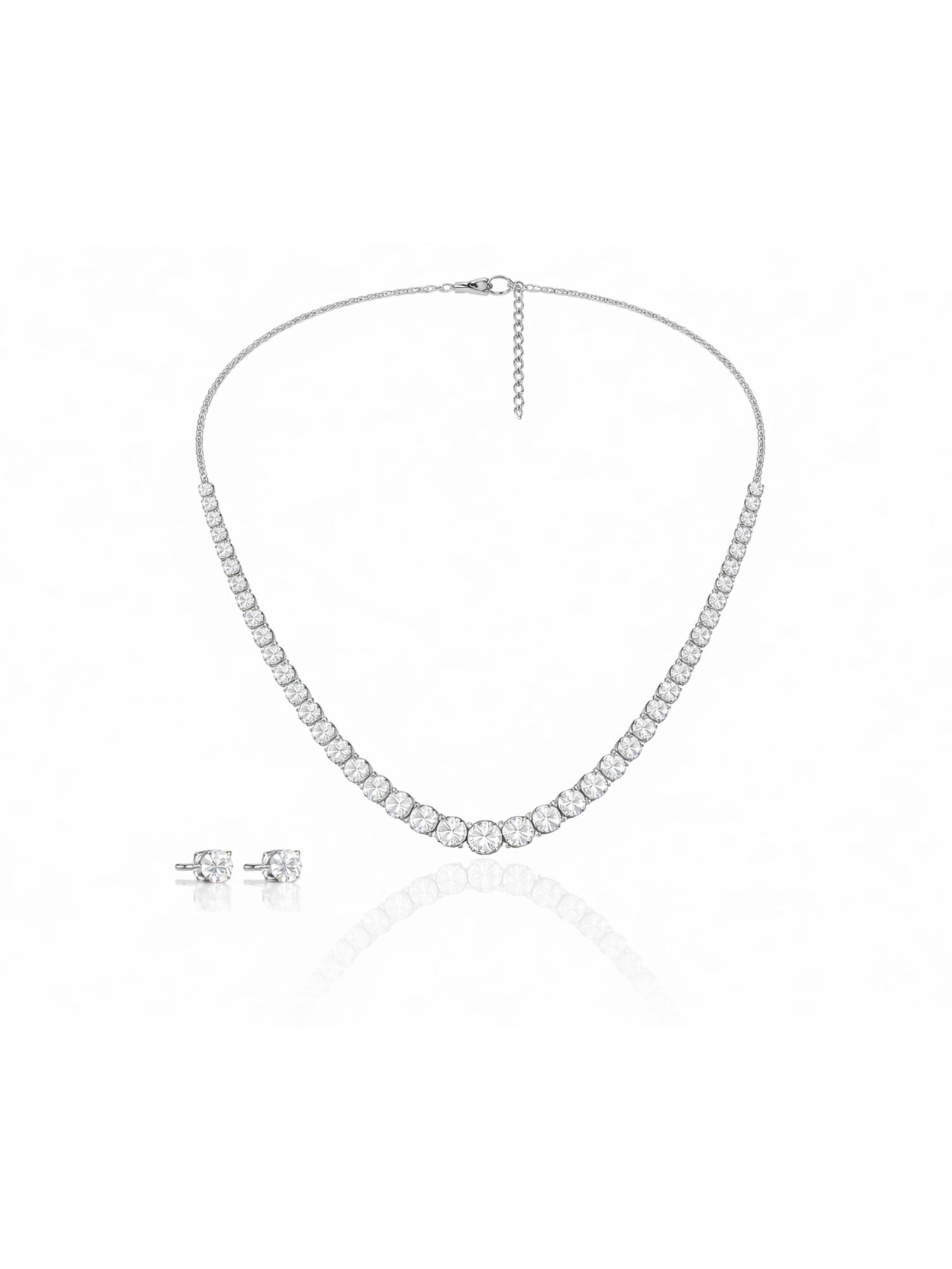 Starlit Symphony Tennis Necklace & Stud Set
