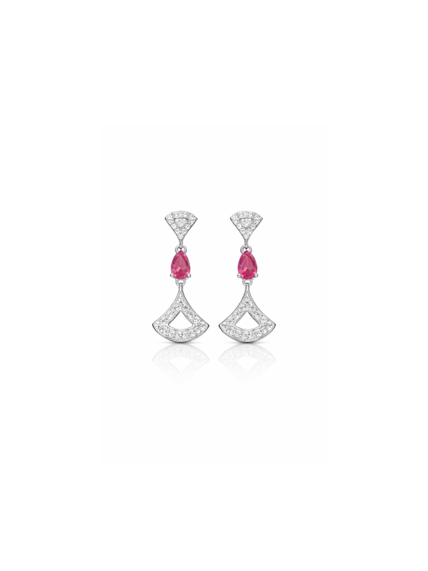 Rose Elegance Fan Drop Earrings