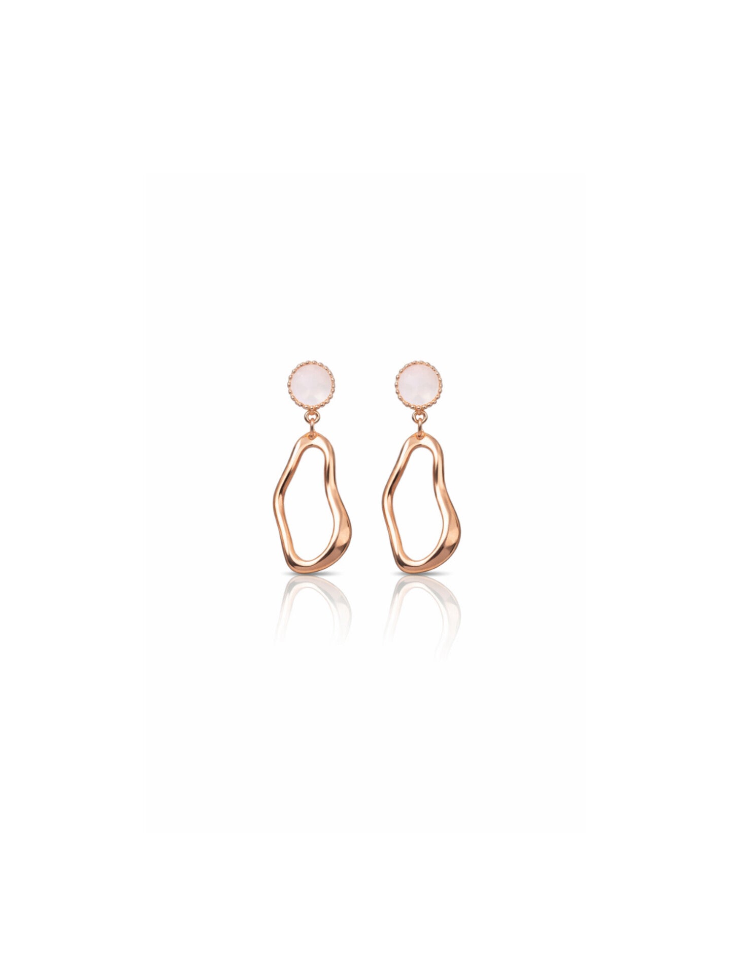 Ripple Glow Rose Gold Drop Earrings