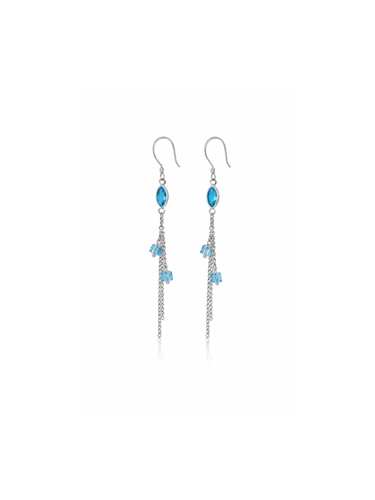 Blue Cascade Sterling Silver Earrings