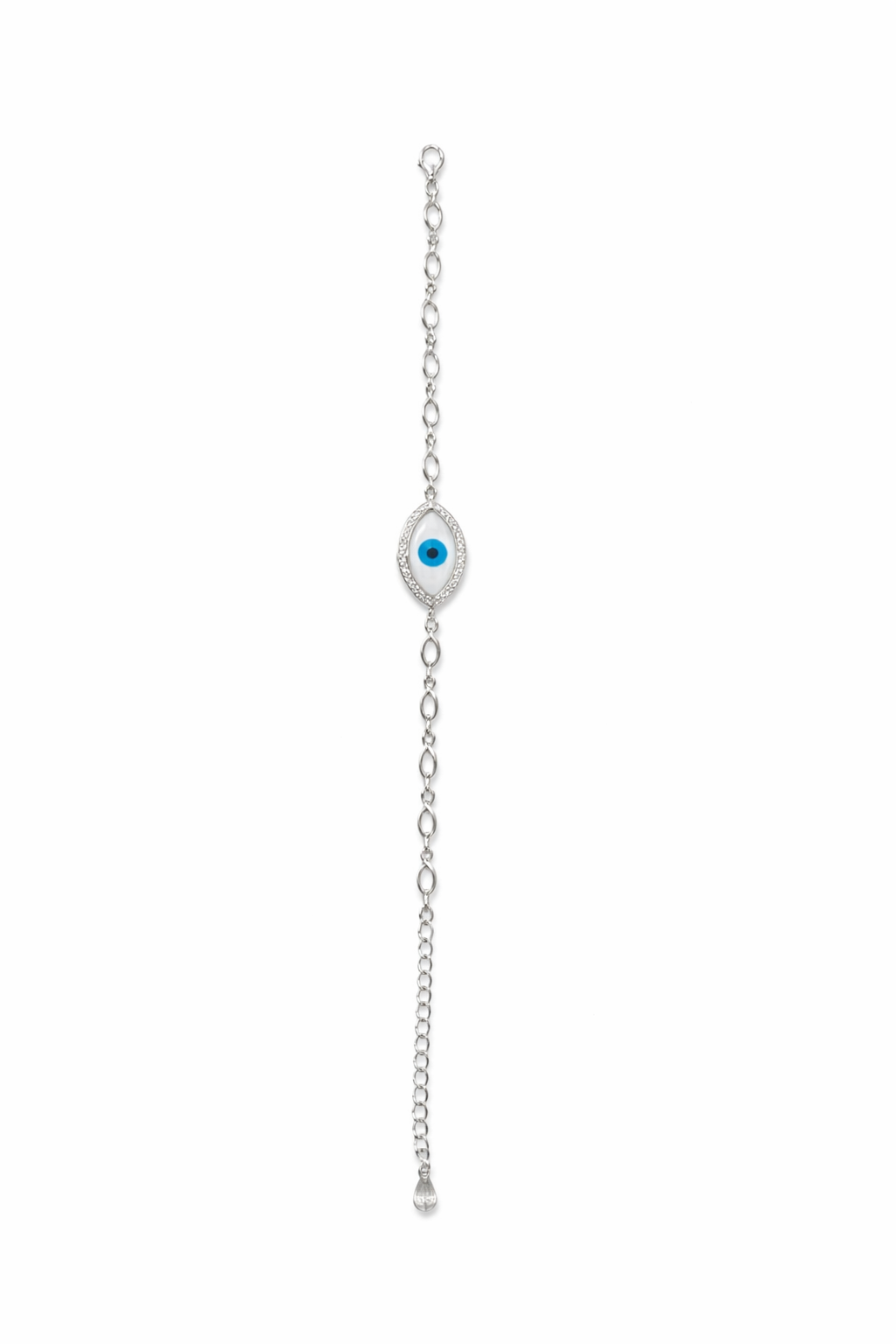 PearlGaze Sterling Silver Evil Eye Bracelet