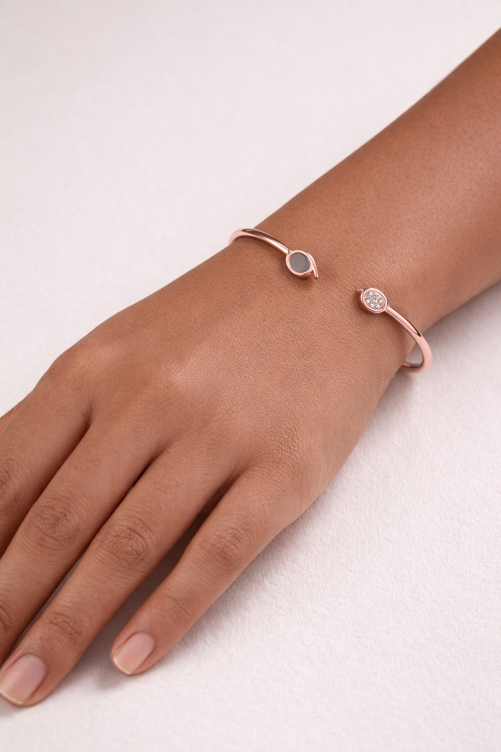 Rose Gold Asymmetric Circle Cuff Bracelet