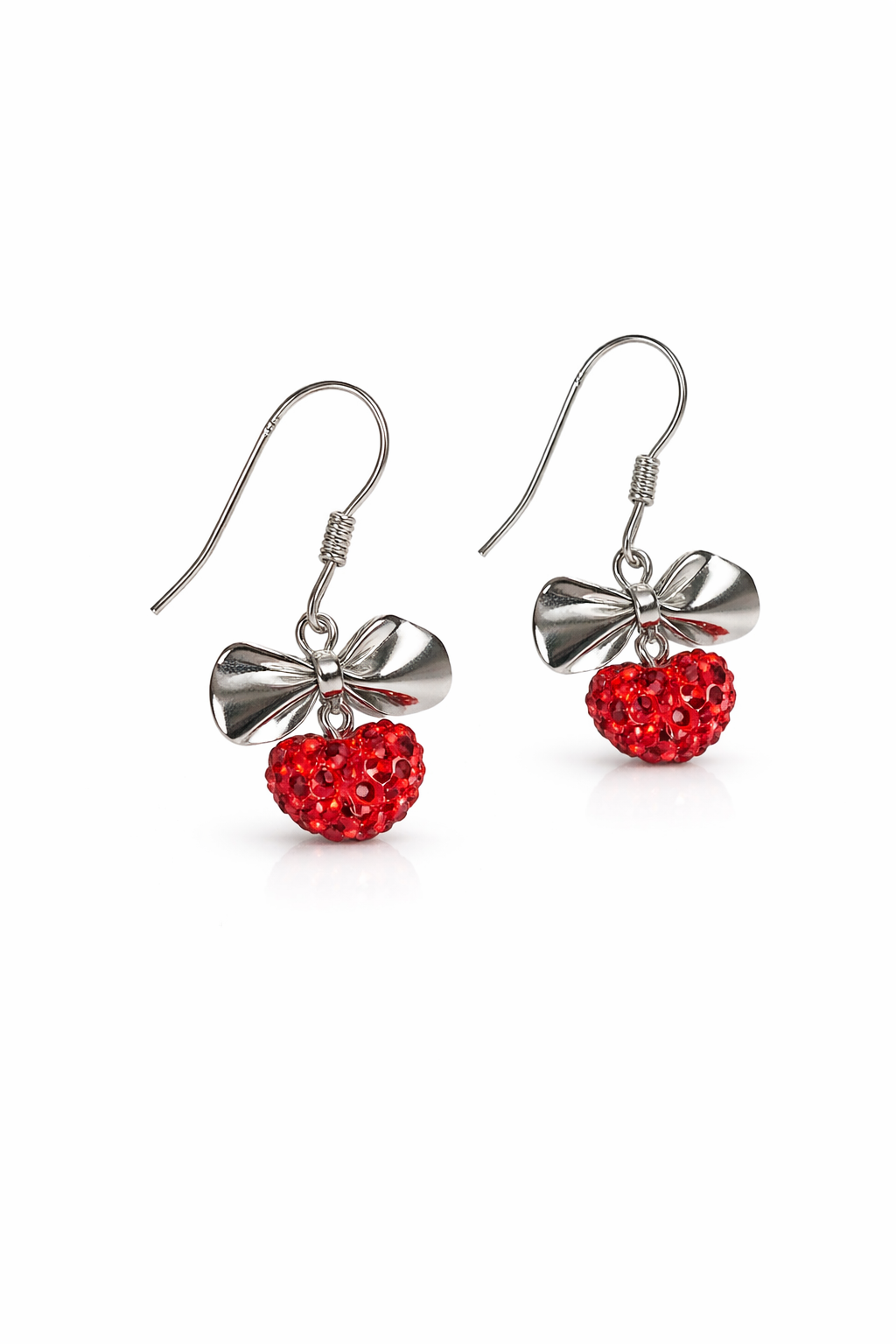 Festive Bow Heart Dangle Earring