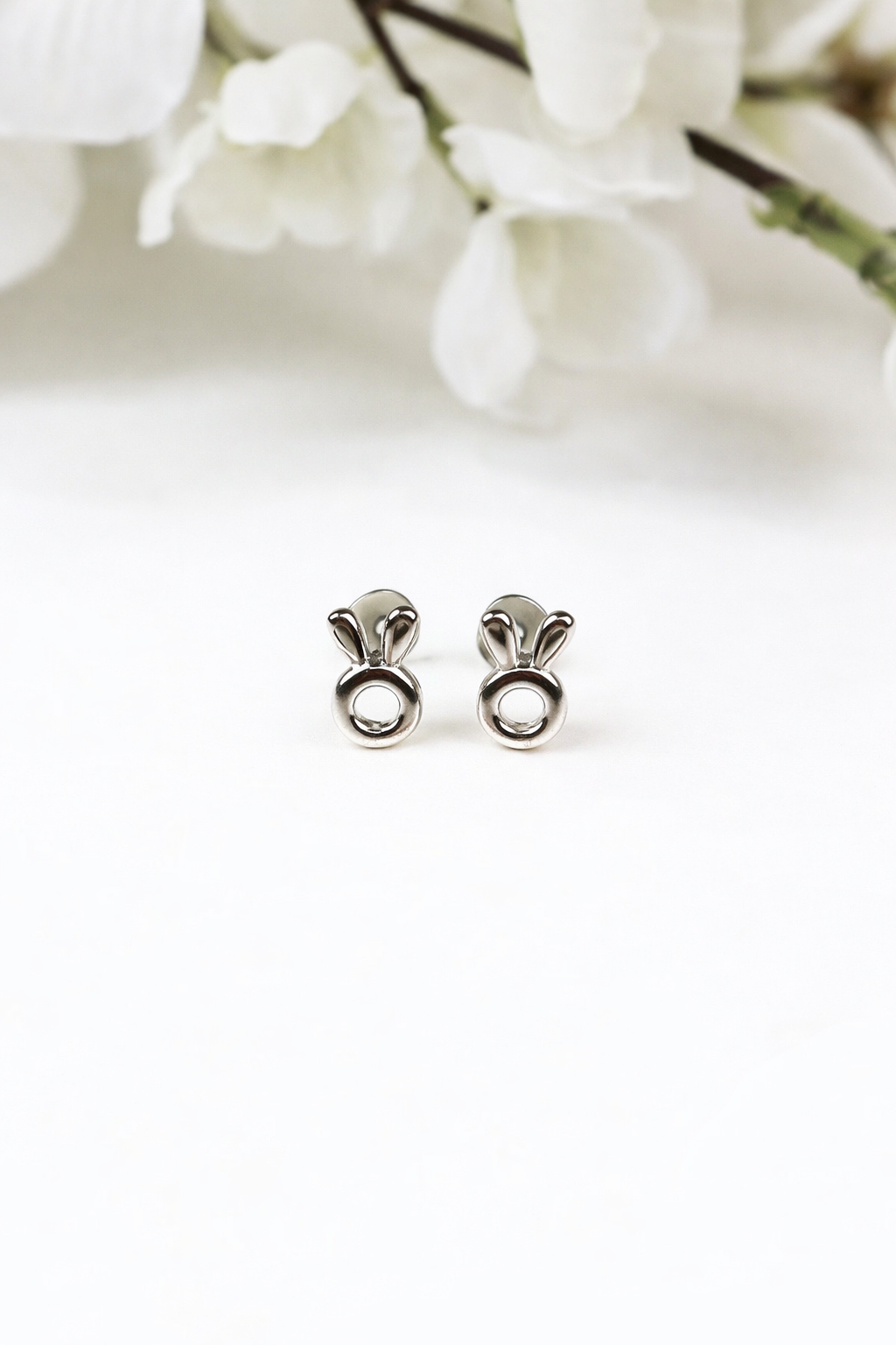 Sterling Silver Bunny Stud Earrings