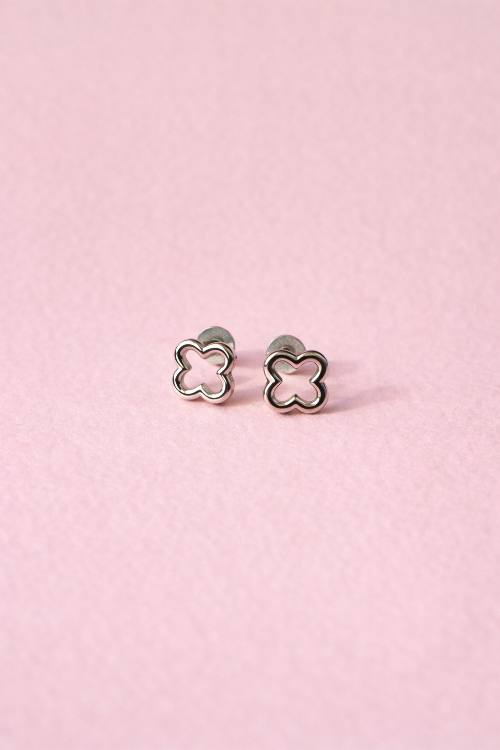 Sterling Silver Clover Stud Earrings