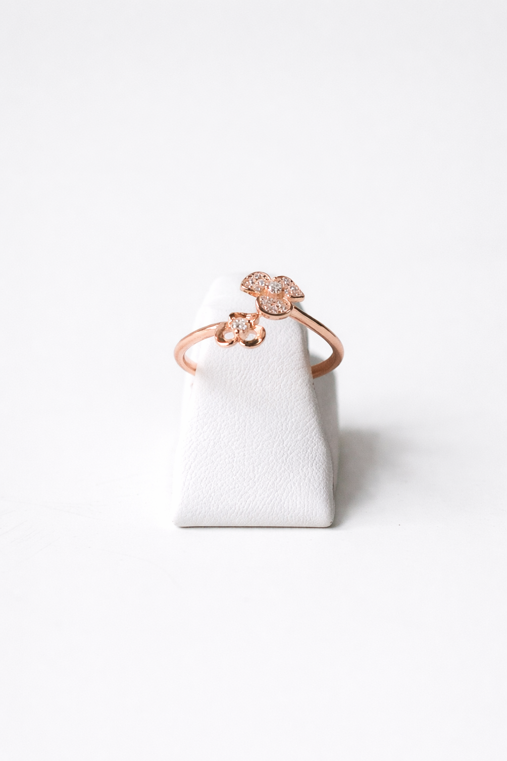 Dual Flower Rose Gold Adjustable Ring