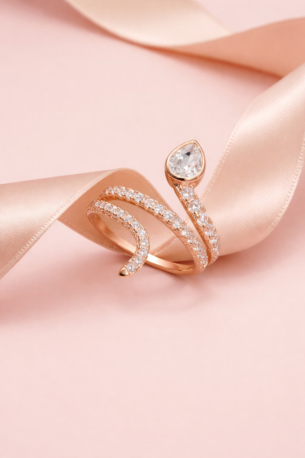Women’s Rose Gold Snake Statement Ring