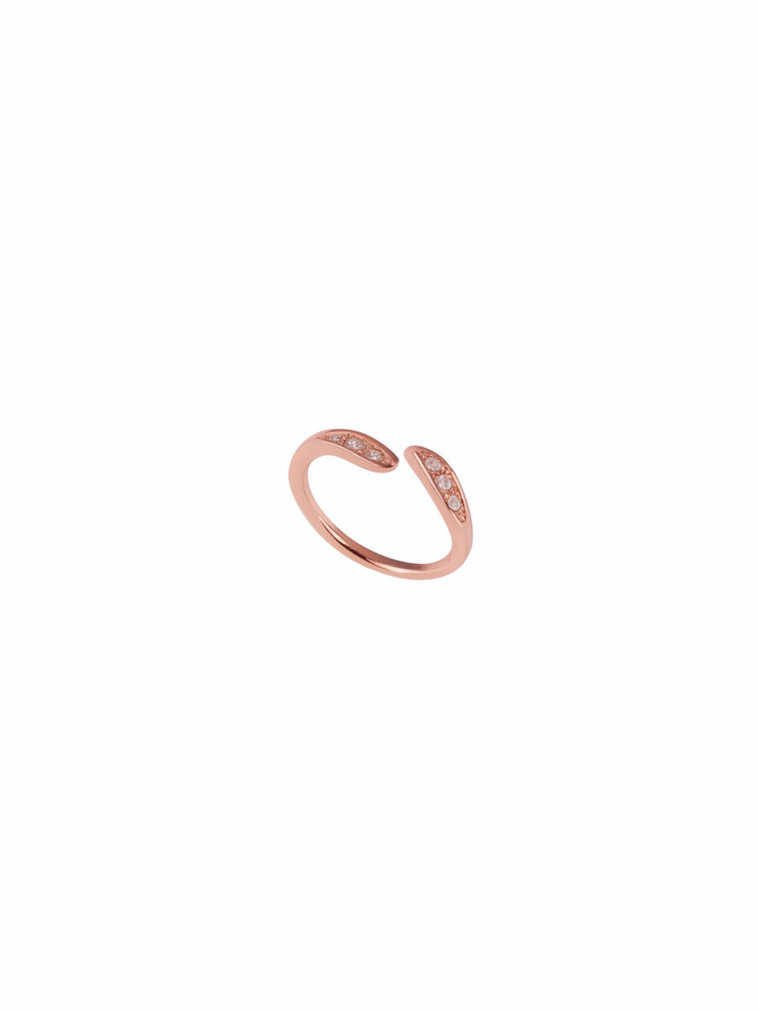 Rose Gold Adjustable Sparkling Cuff Ring