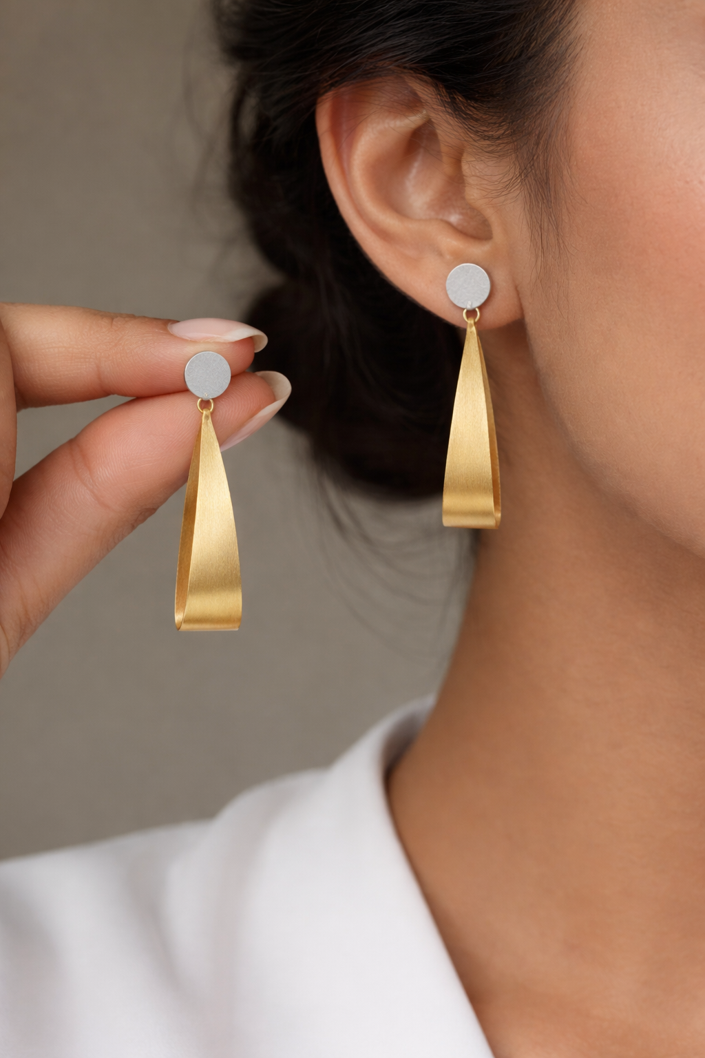 Italian Sterling Silver Ribbon Drop Earrings