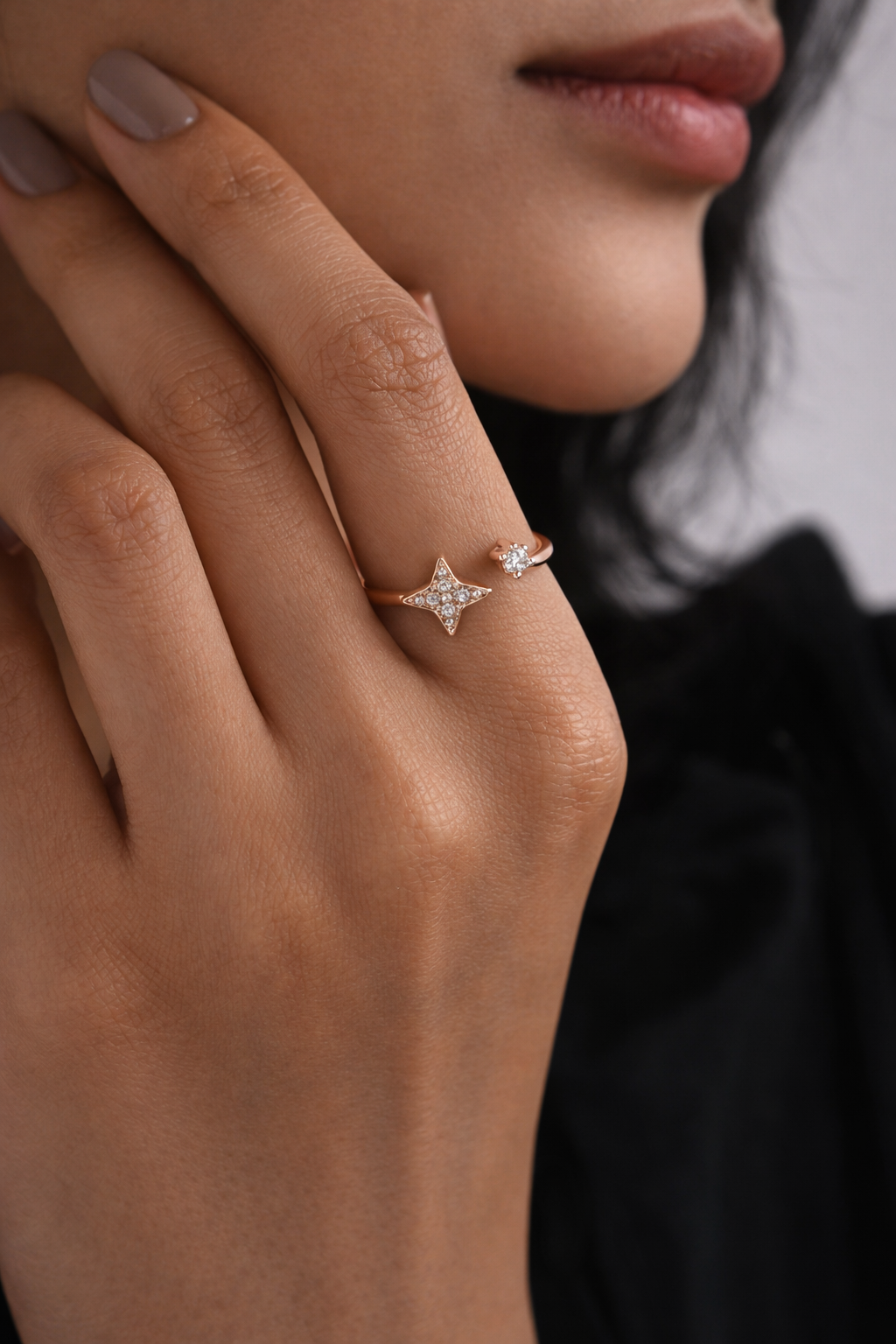 Starry Night Rose Gold Open Ring